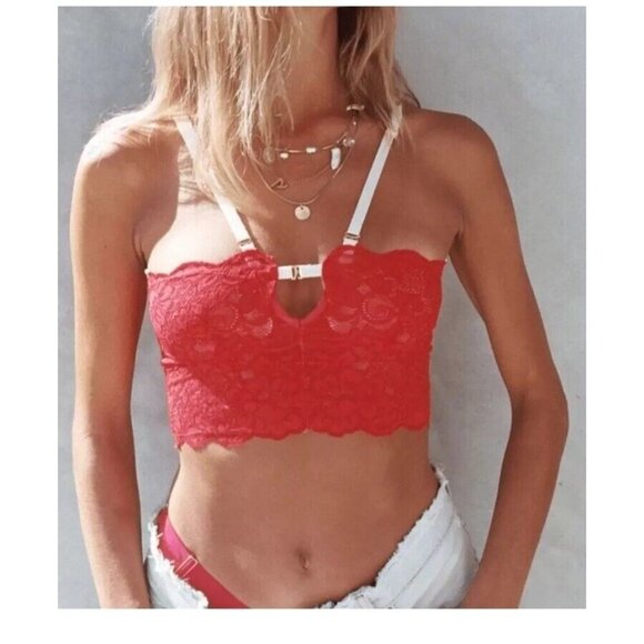 We are HAH by Free People Top 2 Bottom Cami | Size Large Blood Orange Red NEW A1 - Picture 3 of 10